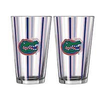 Ensemble de deux verres à bière rayés de 473 ml (16 oz) Logo Brands Florida Gators