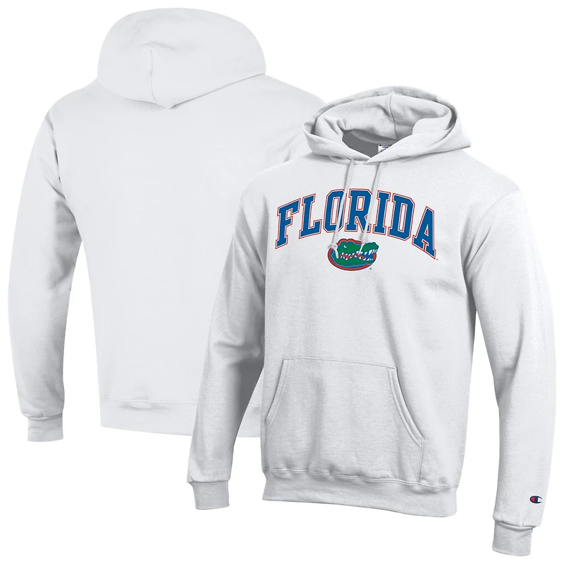 Sweat à capuche en polaire avec logo arqué Champion White Florida Gators pour homme