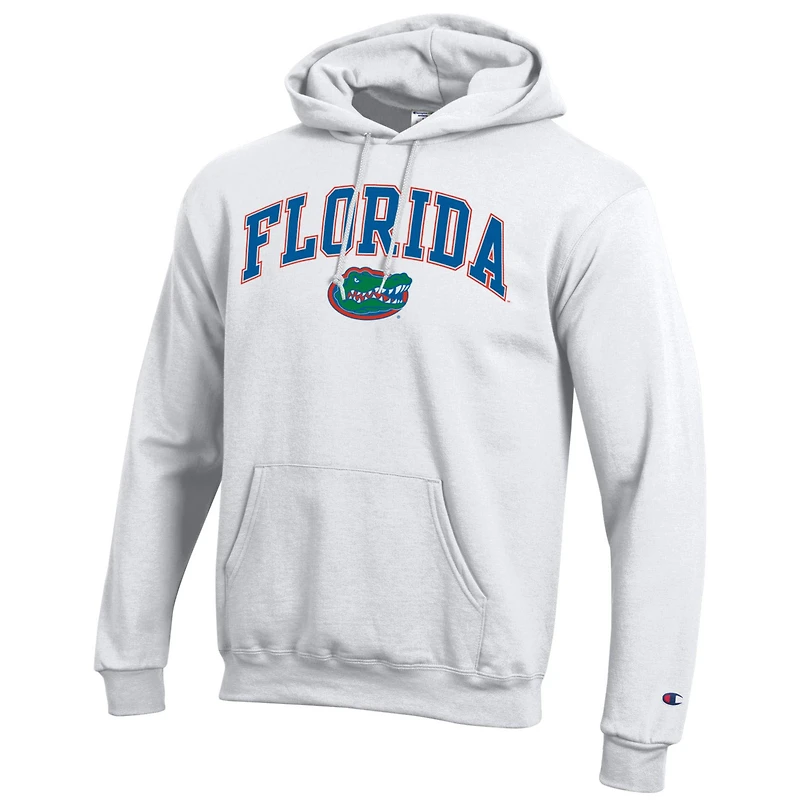 Sweat à capuche en polaire avec logo arqué Champion White Florida Gators pour homme