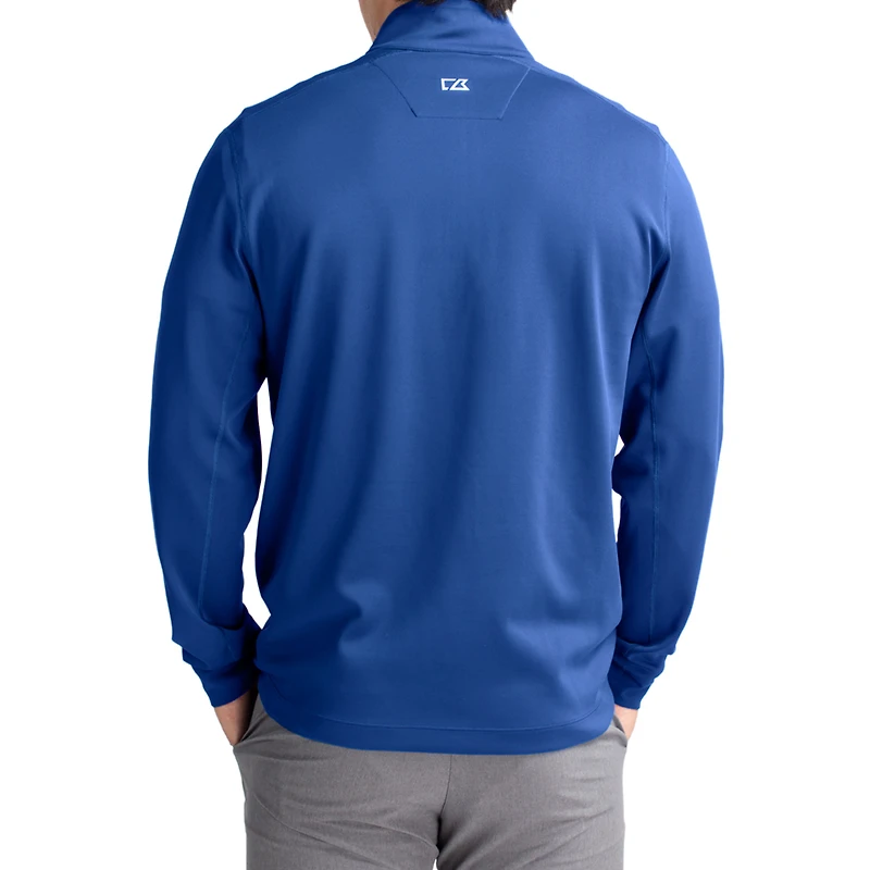 Men's Cutter & Buck  Blue Florida Gators DryTec Traverse Stretch Eco Tri-Blend Quarter-Zip Pullover