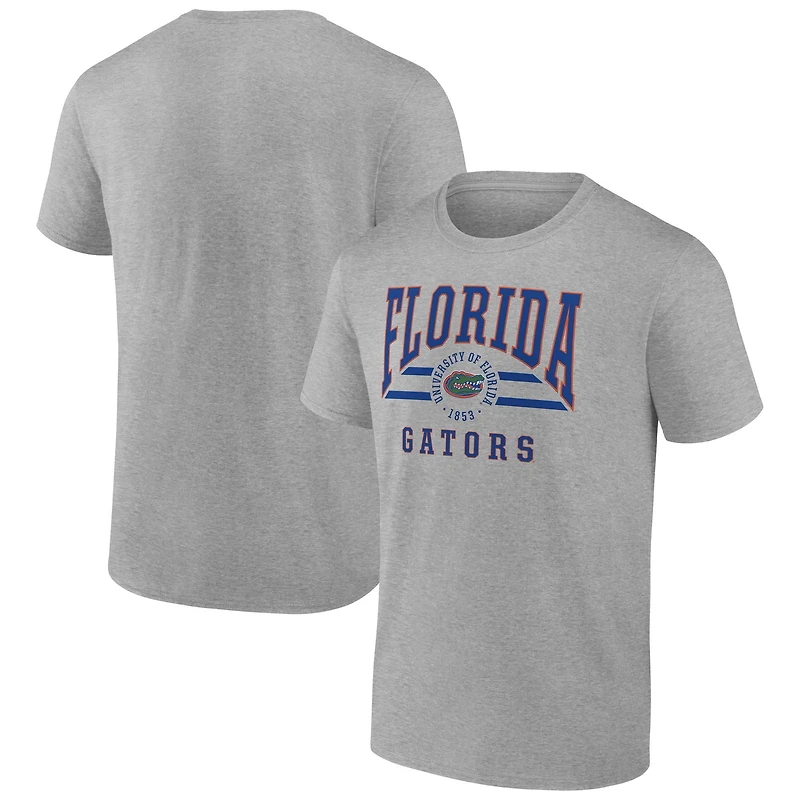 Men's Fanatics  Gray Florida Gators Double Stripe Fame T-Shirt