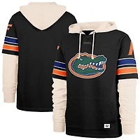 Men's '47  Black Florida Gators Split Zone Cornerback Lacer Pullover Hoodie
