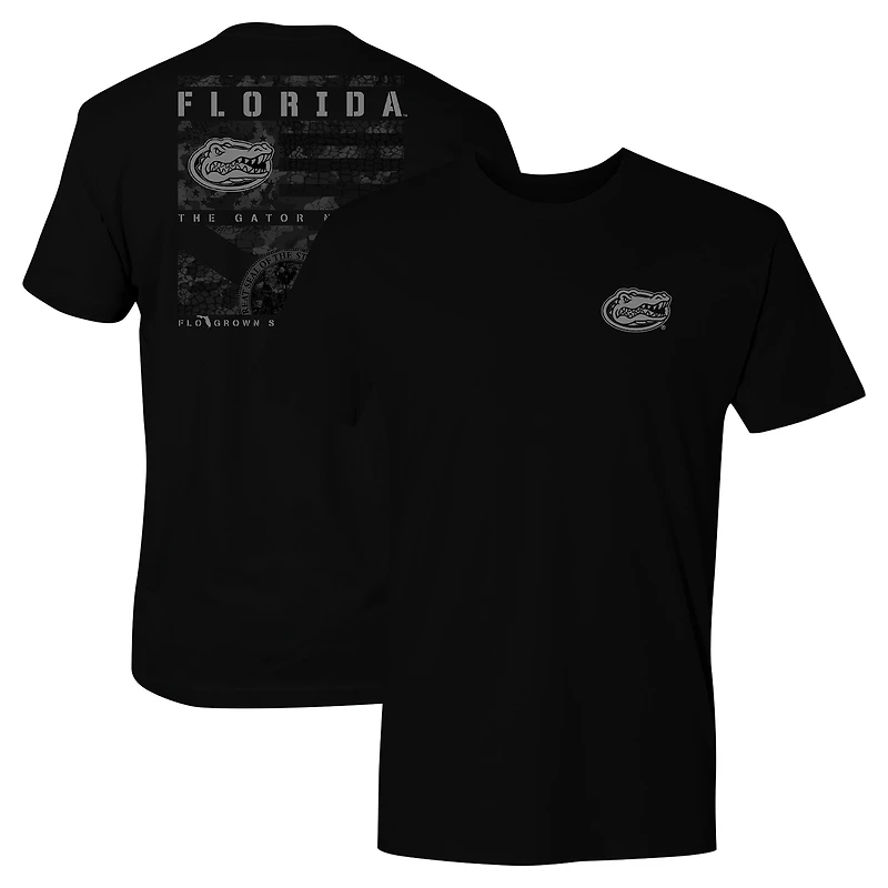 T-shirt noir à empiècement camouflage avec drapeau des Florida Gators pour homme