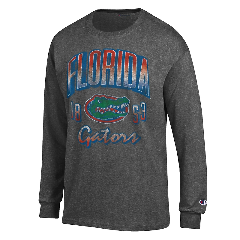 Men's Champion Heather Charcoal Florida Gators Bold Long-Sleeve T-Shirt
