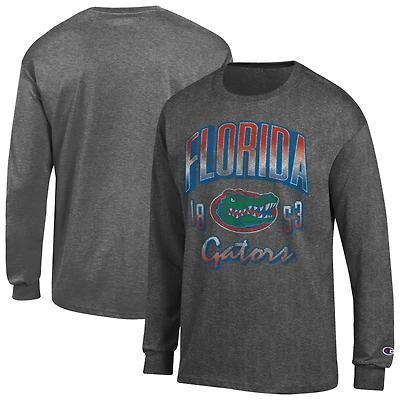 Men's Champion  Heather Charcoal Florida Gators Bold Long-Sleeve T-Shirt