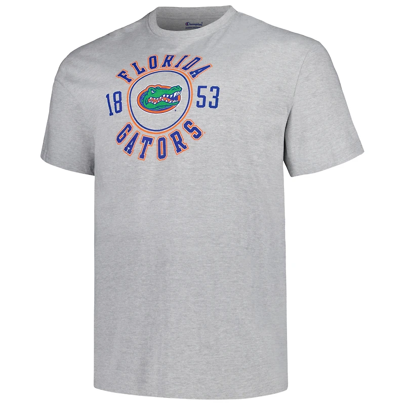 Men's Champion Heather Gray Florida Gators Big & Tall Circle Logo T-Shirt