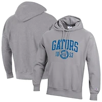 Sweat à capuche Champion pour homme, gris chiné, Florida Gators, modèle Established Reverse Weave