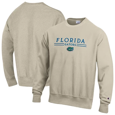 Sweat-shirt à col rond Champion pour homme, couleur avoine, Florida Gators, tissage inversé