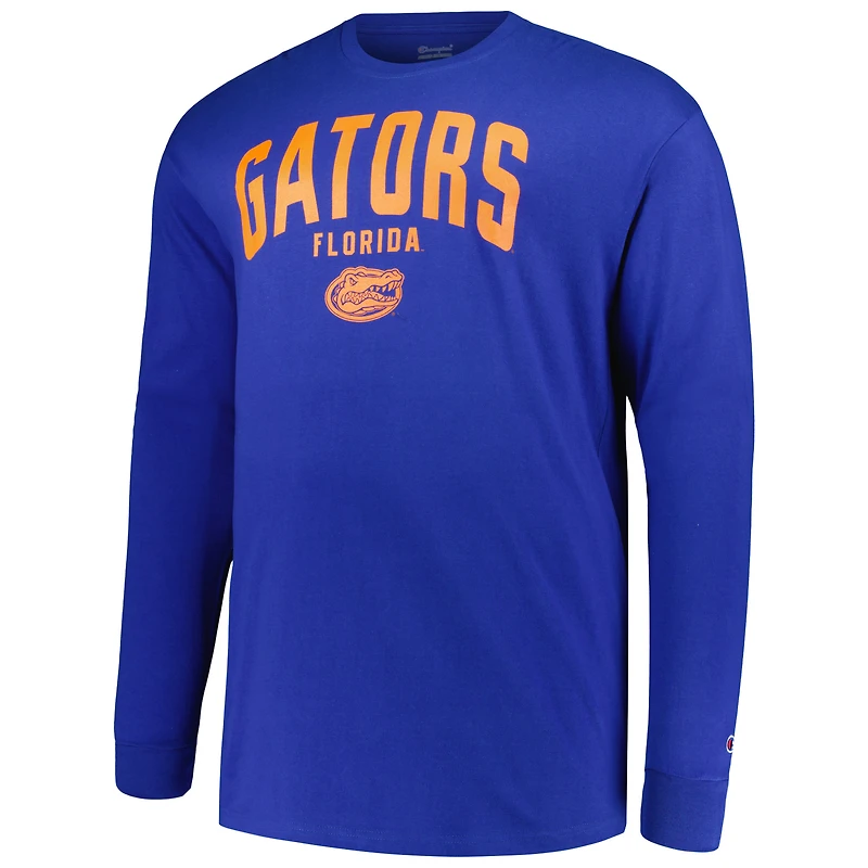 Men's Champion Royal Florida Gators Big & Tall Arch Long Sleeve T-Shirt