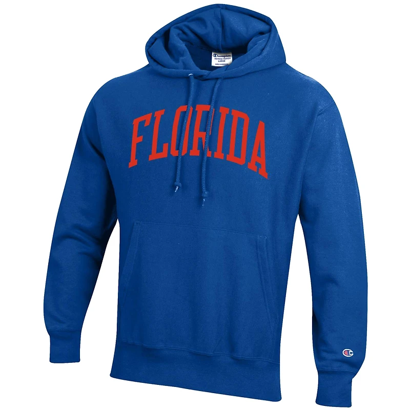 Men's Champion Royal Florida Gators Team Arch Reverse Weave Relaxed Fit Pullover Hoodie