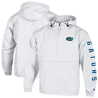 Men's Champion  White Florida Gators Cloud Packable Half-Zip Hooded Jacket