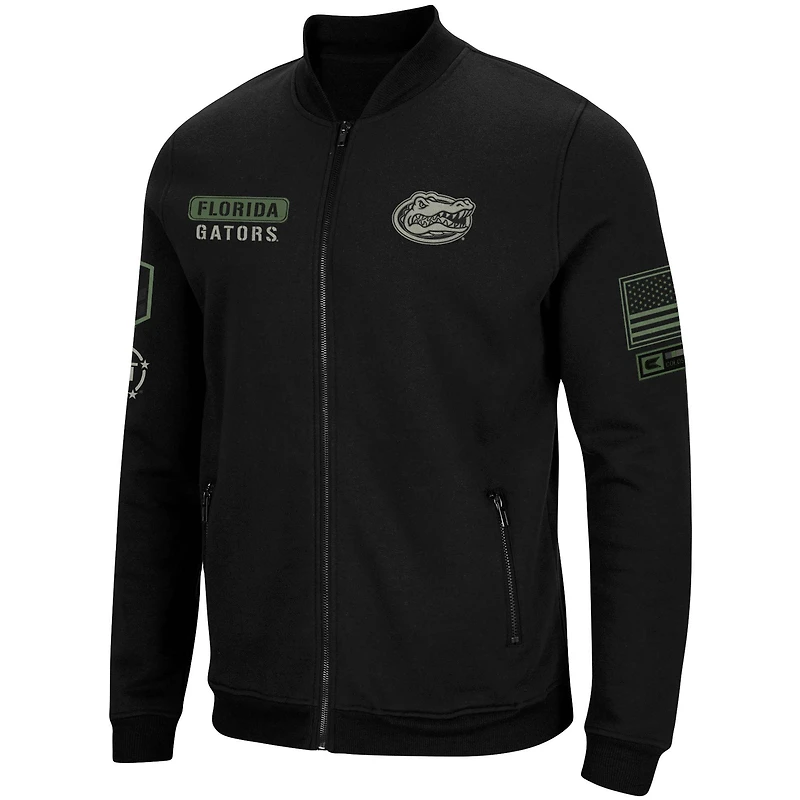 Veste entièrement zippée Colosseum Black Florida Gators OHT Military Appreciation High-Speed ​​Bomber pour hommes