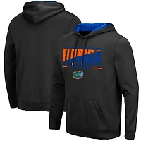 Men's Colosseum Black Florida Gators Slash Stack 2.0 Pullover Hoodie