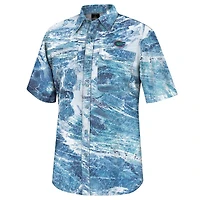 Chemise de pêche à boutons pour homme Colosseum Blue Florida Gators Realtree Aspect Charter