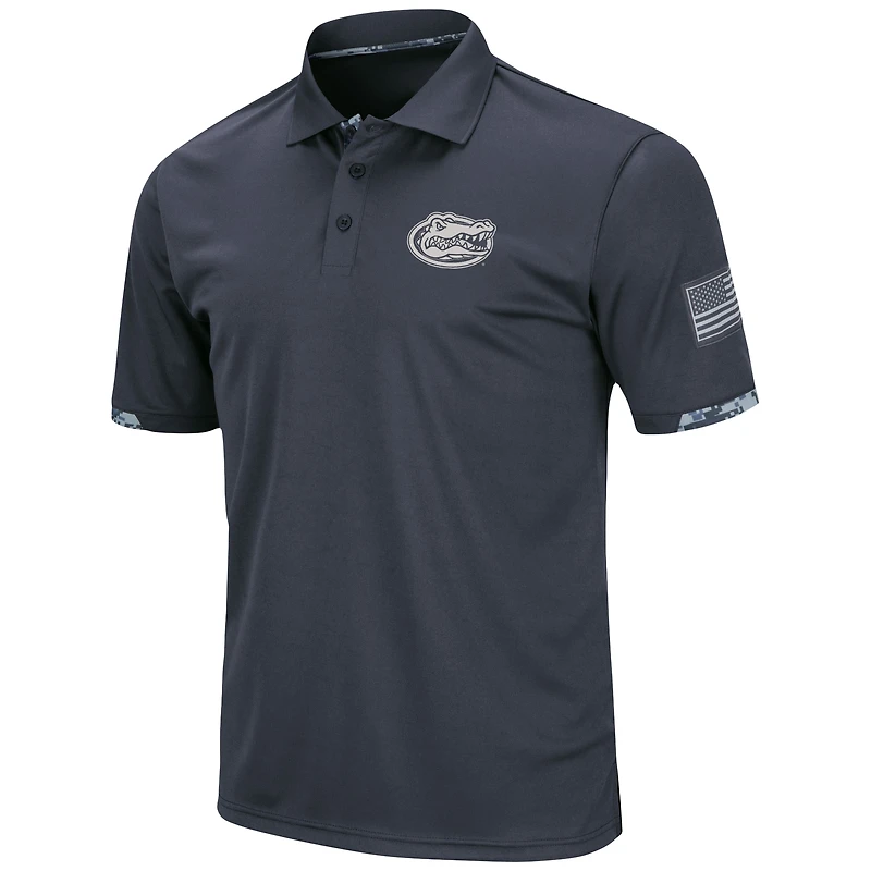 Men's Colosseum Charcoal Florida Gators Big & Tall OHT Military Appreciation Digital Camo Polo