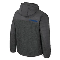 Men's Colosseum Charcoal Florida Gators Nightman Full-Zip Hoodie Puffer Jacket