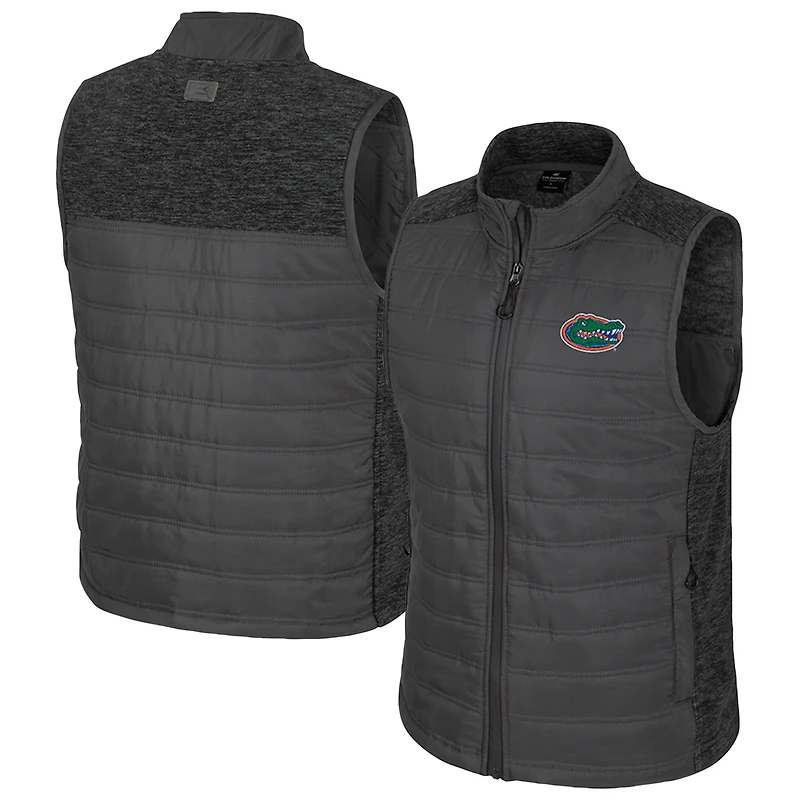 Men's Colosseum Charcoal Florida Gators Nightman Full-Zip Puffer Vest