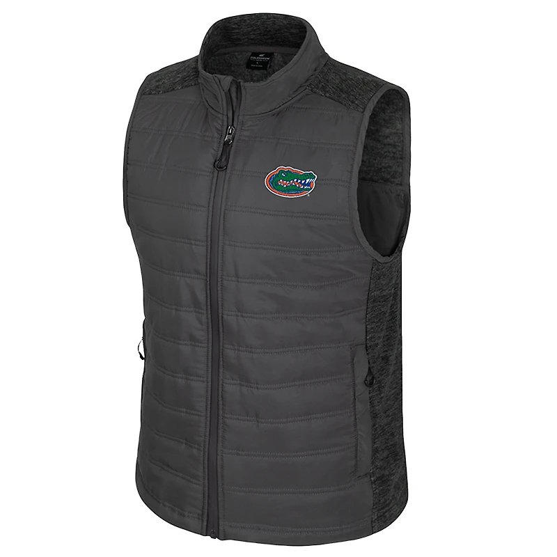 Men's Colosseum Charcoal Florida Gators Nightman Full-Zip Puffer Vest
