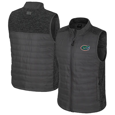 Men's Colosseum Charcoal Florida Gators Nightman Full-Zip Puffer Vest
