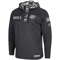 Sweat à capuche avec zip quart de Colosseum Charcoal Florida Gators OHT Military Appreciation Digi Camo pour hommes