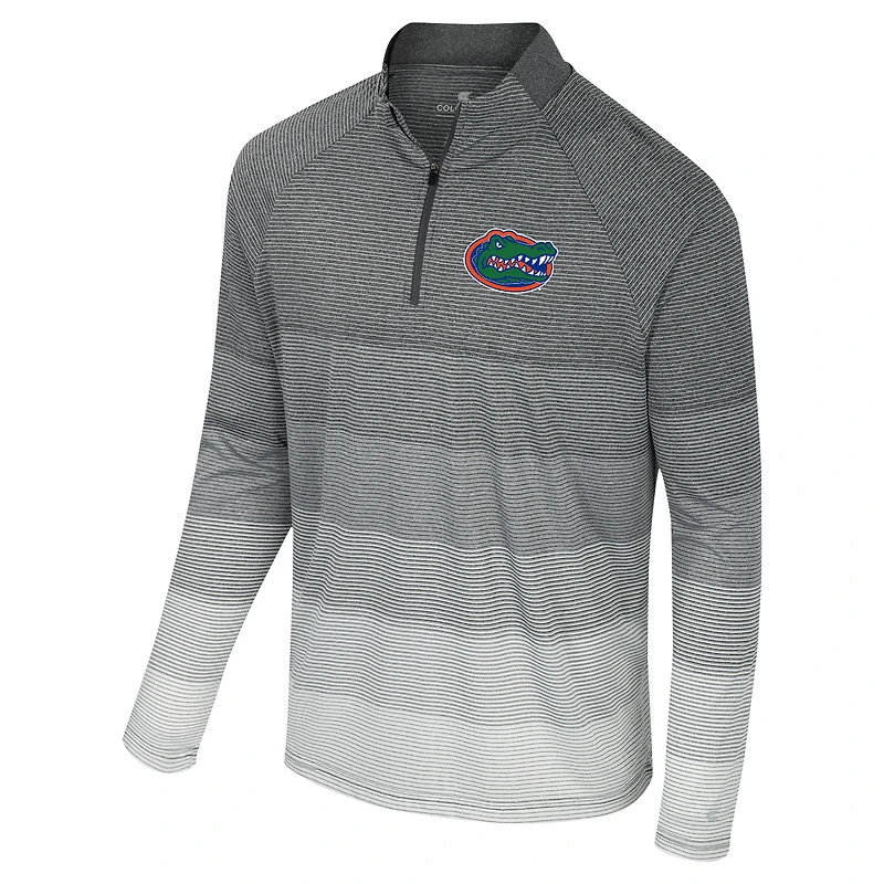 Men's Colosseum  Gray Florida Gators AI Striped Mesh Quarter-Zip Raglan Windshirt