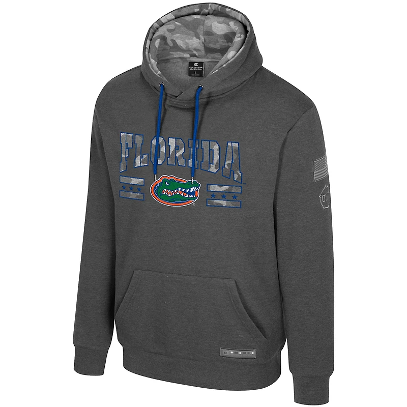 Men's Colosseum  Heather Charcoal Florida Gators Operation Hat Trick Squad Hoodie