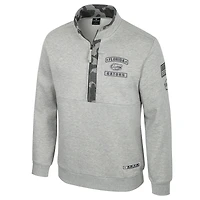 Men's Colosseum Heather Gray Florida Gators OORAH OHT Military Appreciation Fleece Quarter-Zip Jacket