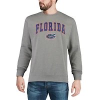 Men's Colosseum Heathered Gray Florida Gators Arch & Logo Crew Neck Sweatshirt