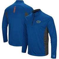 Colosseum Heathered Heather Royal Florida Gators Audible Léger Coupe-vent Pull à quart de zip pour hommes