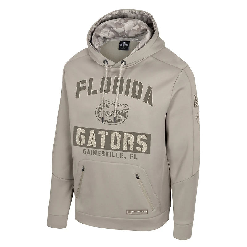 Men's Colosseum  Oatmeal Florida Gators Operation Hat Trick Battalion Hoodie