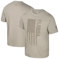 Men's Colosseum  Oatmeal Florida Gators Operation Hat Trick Dune Flag T-Shirt