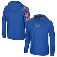 T-shirt à capuche et manches longues raglan pour homme Colosseum Royal Florida Gators de retour aux affaires