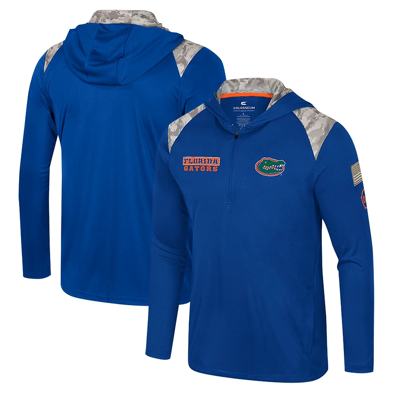 Veste à capuche fermeture éclair quart de tour OHT Military Appreciation pour homme Colosseum Royal Florida Gators