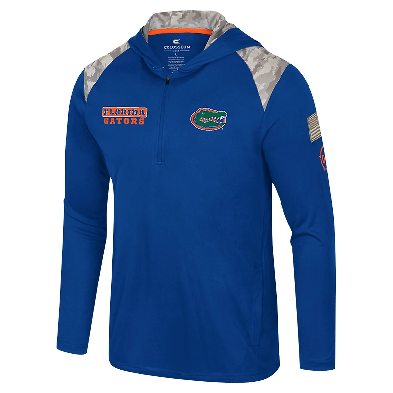 Veste à capuche fermeture éclair quart de tour OHT Military Appreciation pour homme Colosseum Royal Florida Gators