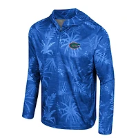 Haut à capuche léger imprimé Colosseum Royal Florida Gators Palms avec fermeture éclair sur un quart pour homme