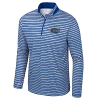 Men's Colosseum Royal Florida Gators Striped Quarter-Zip Top