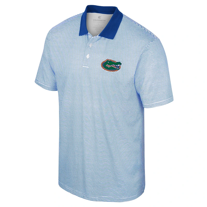 Men's Colosseum White/Royal Florida Gators Print Stripe Polo
