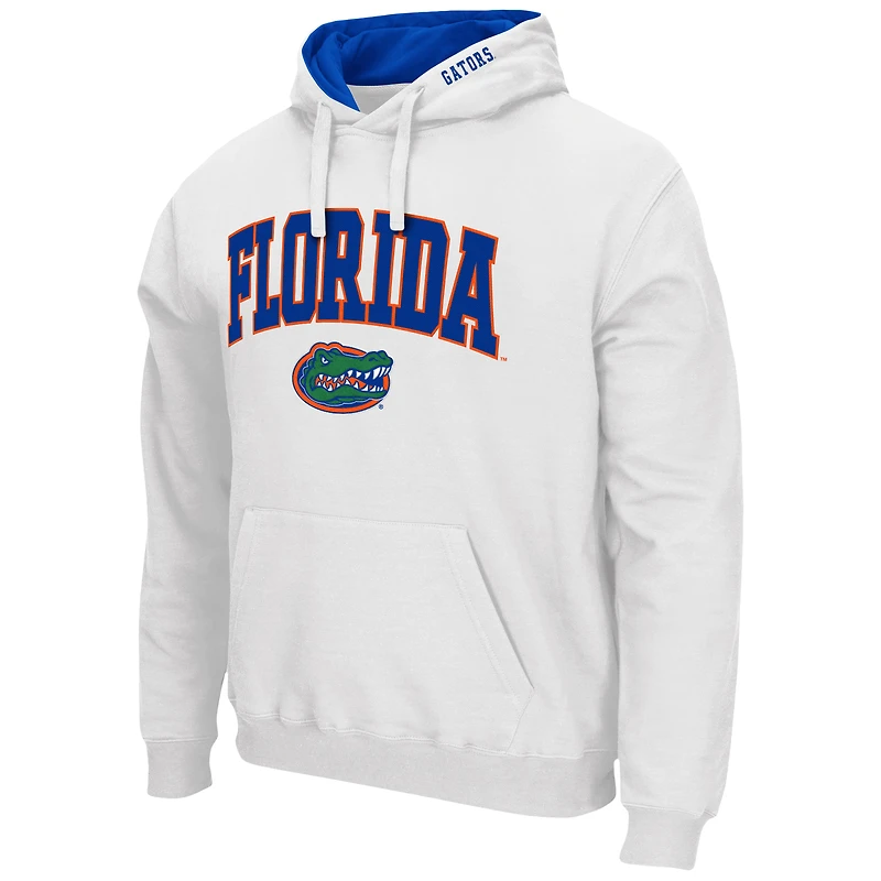 Men's Colosseum White Florida Gators Arch & Logo 3.0 Pullover Hoodie