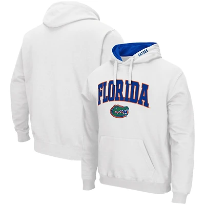 Men's Colosseum White Florida Gators Arch & Logo 3.0 Pullover Hoodie