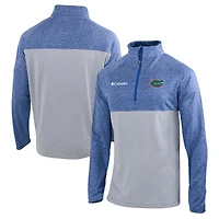 Pull à capuche Columbia bleu/gris Florida Gators Omni-Wick Rockin' It fermeture éclair quart de tour pour homme