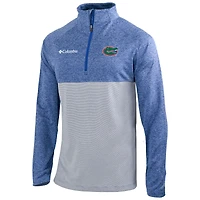 Pull à capuche Columbia bleu/gris Florida Gators Omni-Wick Rockin' It fermeture éclair quart de tour pour homme