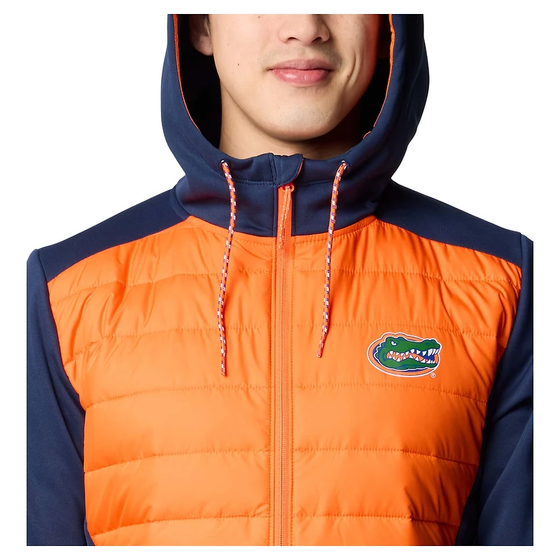 Veste à capuche hybride entièrement zippée Columbia Out-Shield pour homme, bleu marine/orange, Florida Gators