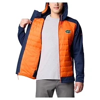Veste à capuche hybride entièrement zippée Columbia Out-Shield pour homme, bleu marine/orange, Florida Gators