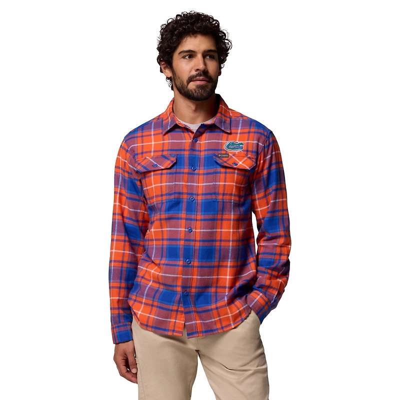 Men's Columbia  Orange Florida Gators Flare Gun Omni-Wick Flannel Long Sleeve Button-Up Shirt