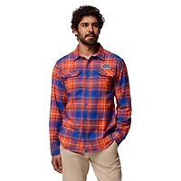 Men's Columbia  Orange Florida Gators Flare Gun Omni-Wick Flannel Long Sleeve Button-Up Shirt