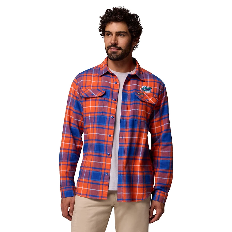 Men's Columbia  Orange Florida Gators Flare Gun Omni-Wick Flannel Long Sleeve Button-Up Shirt