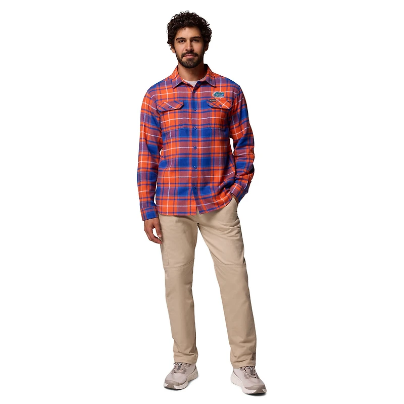 Men's Columbia  Orange Florida Gators Flare Gun Omni-Wick Flannel Long Sleeve Button-Up Shirt