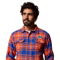 Men's Columbia  Orange Florida Gators Flare Gun Omni-Wick Flannel Long Sleeve Button-Up Shirt