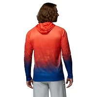 Men's Columbia  Orange Florida Gators PFG Gradient Water Super Terminal Tackle Hoodie Omni-Wick T-Shirt