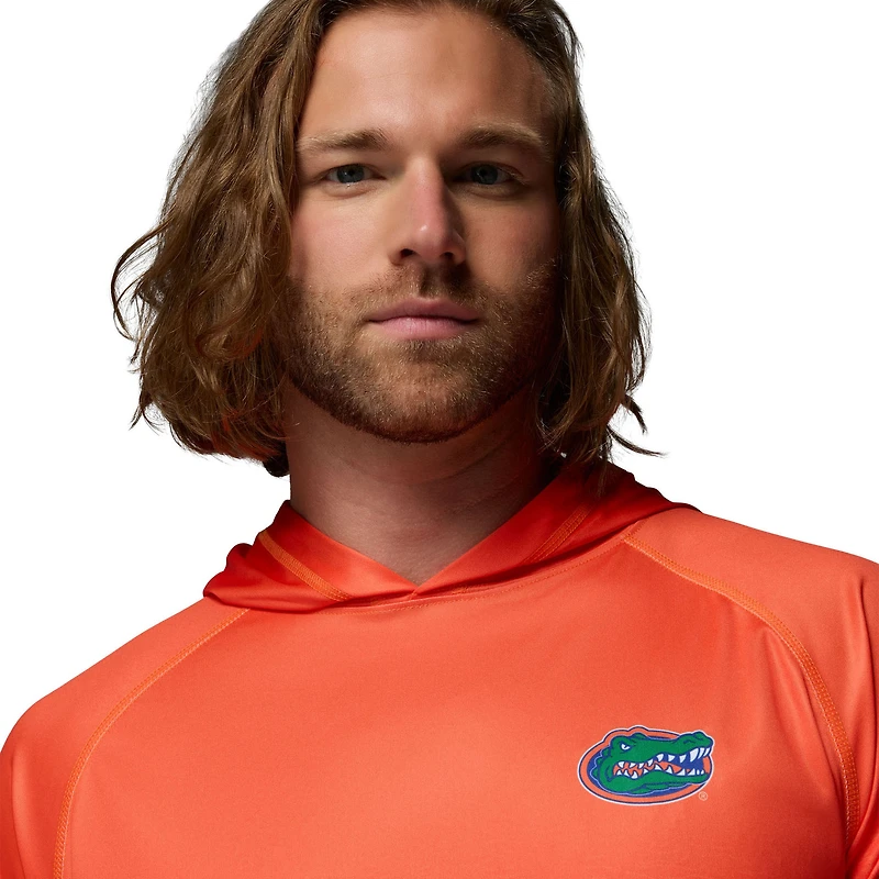 Men's Columbia  Orange Florida Gators PFG Gradient Water Super Terminal Tackle Hoodie Omni-Wick T-Shirt
